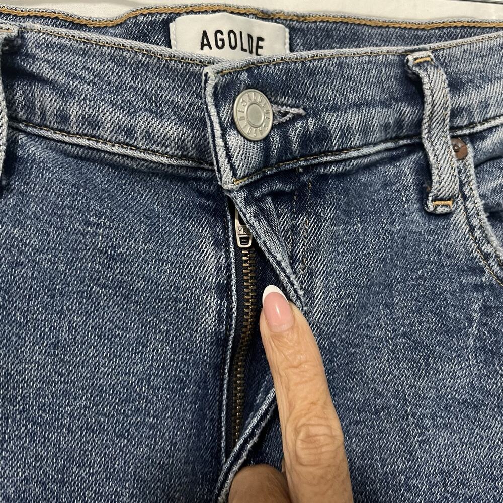 AGOLDE Pinch Waist Stovepipe Jeans Denim Size 30 Super High Rise Blue A165b - Picture 5 of 15